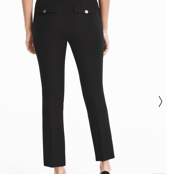 White House Black Market The Flare Black Pant with Gold Button size OS - Picture 3 of 7